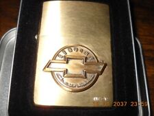 1999 NOS Chevy Emblem Zippo lighter Brass Original tin GM Chevrolet oval picture