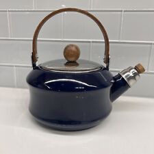 Vintage Towle Co. National Housewares 1987 Dark Blue Enamelware Teapot picture