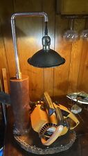 Vtg Wards 1.9 Chainsaw Lamp Handmade 1 Of A Kind Dimmer Tree Guy Man Cave Wood picture