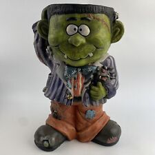 Halloween 15.5” Tall Frankenstein Door Greeter With Candy Dish Head Decor Vtg picture