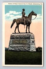 Gettysburg PA-Pennsylvania, Statue Major General Geo E Meade Vintage Postcard picture