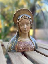 Renato Bertelli Mid Century Virgin Mary Gold Gilt Religious Figurine Statue Art picture