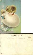 Easter postcard ~ chicks butterfly egg ~ pastel colors emobssed c1910 picture