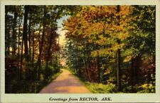 Vintage Greetings From Rector, Arkansas, Trees Near The Road, 1944 Postcard A78 picture