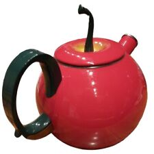 Vintage Retro 80's Copco Red Apple Enamel Teapot Coffee Pot Kettle 2.5 Qt  picture