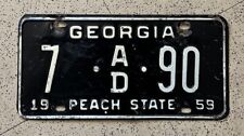 1959 GEORGIA license plate – COBB CO – SUPER ORIGINAL antique vintage auto tag picture