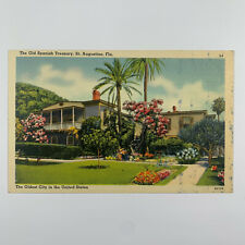 Postcard Florida St Augustine FL Spanish Treasury 1940s Linen Unposted  picture