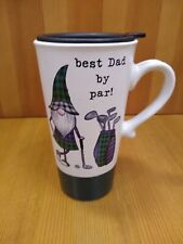 Sheffield Home Ceramic Gnome Golf 18 oz Tall Travel Mug Dad Fathers Day - LNUC picture