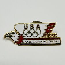 Vintage 1996 Olympics USA “Go For The Gold” Bald Eagle Lapel Pin Gold Tone 1.5” picture