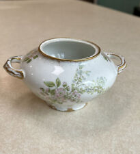 Vintage GDA France Limoges sugar bowl, floral design, gold trim, missing lid picture