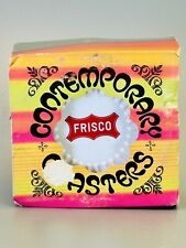 Vintage Ritepoint  “FRISCO” Railroad USA White Red Coasters Set of 6 w/ Holder picture