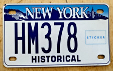 RARE NEW YORK HISTORICAL HISTORIC ANTIQUE MOTORCYCLE  LICENSE PLATE 