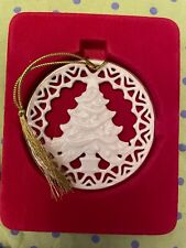 Lenox Porcelain Tree Pierced Ornament with Gold Trim SKU#817456 NEW picture