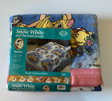 VTG Disney Snow White Blanket Throw NEW Sealed Beacon Twin To Full Size  picture