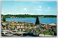 Charlevoix Michigan~Waterfront Fair~Round Lake Harbor~Art Displays~1966 Postcard picture