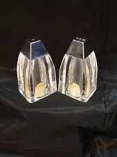 Vintage Lucite Salt & Pepper Shakers MCM Clear Tapered Obelisk w/ Stoppers picture