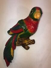 Vtg 1930-40’s 3D COLORFUL Parrot Bird Chalkware Carnival Prize Wall plaque picture