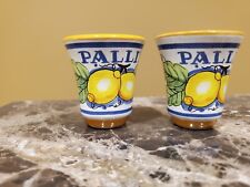 Vintage Deruta Pallini Limoncello Ceramic Pair of Shot Glasses - Italian Made picture