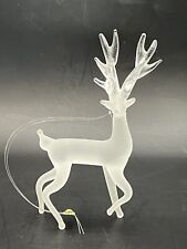 Vintage Silvestri Frosted Glass Reindeer Ornament 4