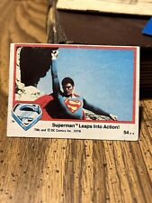 1978 DC Comics Superman Card #54 Superman Leaps into Action Vintage picture