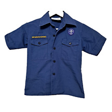 Boy Scout America Uniform Shirt Boy Small Cub Scouts Patches BSA Blue Top Collar picture
