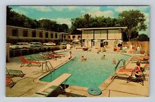 Dearborn MI-Michigan, Fairlane Inn Motel, Pool Fun, Advertising Vintage Postcard picture