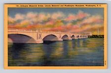 Washington DC, Arlington Memorial Bridge, Antique Vintage Souvenir Postcard picture