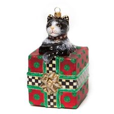 Brand New MacKenzie-Childs - Glass Ornament - Alley Cat Holiday picture