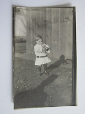 Original RPPC Cheeky Little Girl Playing Trumpet POSTCARD Musical Instrument picture