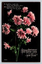 RPPC Beautiful Image of Flowers HAPPY BIRTHDAY Hand Color Tint VINTAGE Postcard picture