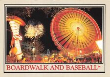Postcard FL Boardwalk and Baseball Park Night Life Fireworks Closed in 1990 picture
