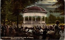 c1910s Michigan City IN Washington Park Band Stand Full Moon Night Postcard A522 picture