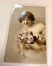 Postcard Wedding Bride with Wedding Bouquet 1914 Posted Vintage  picture