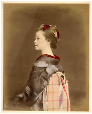 Japan, by Stillfried, Portrait of a Young Girl Vintage Print, Albumin Print picture