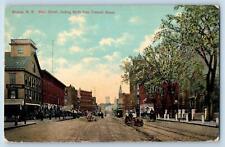 1910 Nashua New Hampshire Main Street Tremont House Classic Car Railway Postcard picture