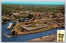 Holiday Inn Stockton California Aerial View Postcard Captains Table Restaurant picture