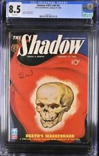 Shadow 1943 January 15, #262. CGC 8.5 VF+ white paper. Skull cover.    Pulp picture