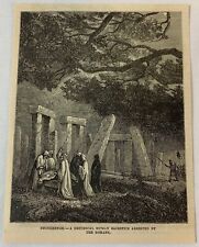 1886 magazine engraving ~ STONEHENGE - A DRUIDICAL HUMAN SACRIFICE picture