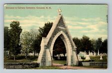 Concord NH-New Hampshire, Entrance To Calvary Cemetery Vintage Souvenir Postcard picture