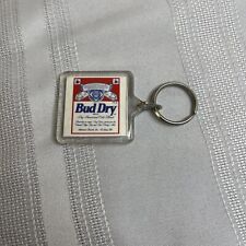 Vtg Budweiser Bud Dry Acrylic Keychain, 1.75
