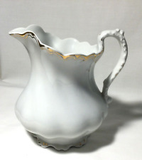 Vintage Royal Ironstone China Pitcher Johnson Bros England - White with Gold picture