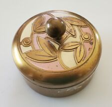 Vintage Art Deco Chase Brass Enameled Powder Makeup Compact picture