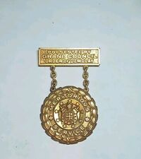 Vintage Order of DeMolay Grand Council Meritorious Service Gold Award Medal Pin picture