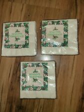 Lot of 3 Packs Vintage Seasons Greetings 20 3 ply Cocktail Dessert Paper Napkins picture