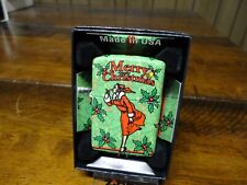 WINDY MERRY CHRISTMAS TREE HOLLY FLAME 540 DESIGN ZIPPO LIGHTER MINT IN BOX 2023 picture