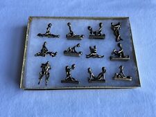 Full set of  Brass Man and Woman Making Love Figurines 12 pcs picture