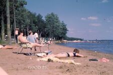 #SM20- Vintage 35mm Slide Photo- People Relaxing on The Beach - 1967 picture