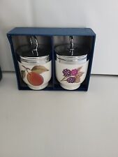 2 Vintage Royal Worcester Porcelain Stainless Evesham Egg Coddlers New in Box picture