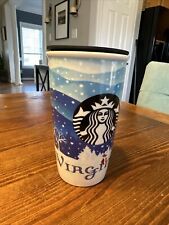 2016 Starbucks Virginia Travel Tumbler Ceramic Local Places to Visit 12oz Lid picture