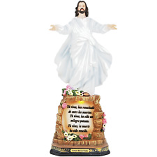 Cristo Jesus Resucitado 11.5 Base con Oracion y Luz Religious Resin Figure picture